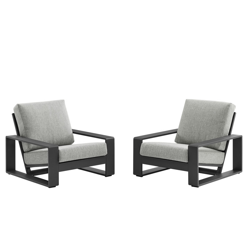 Ensemble de 2 fauteuils d'extérieur Lirienne, Gris clair