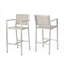 Tabourets 29,50 "avec structure en aluminium antirouille argenté, filet gris, ensemble de 2