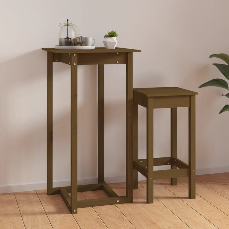 Pine Solid Wood Dining Table, Natural, 110cm H  x 60cm L x 60cm W