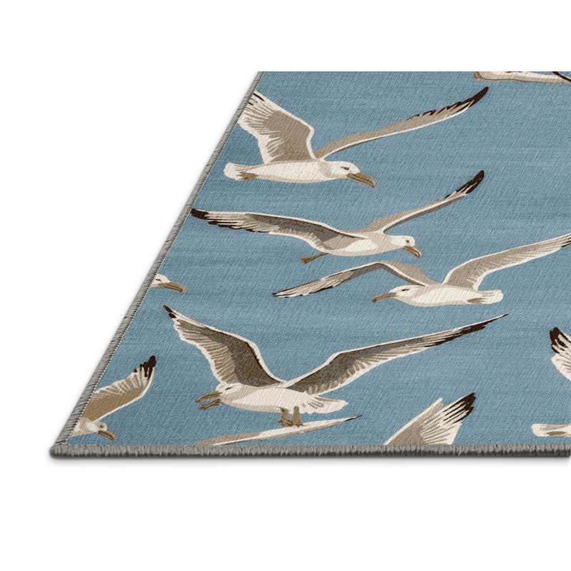  Tapis lavable avec des goélands argentés et des goélands, Tapis de couloir 2 pi x 4 pi