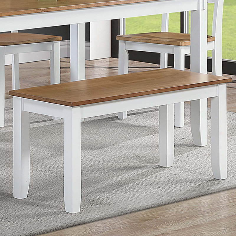 Ensemble de salle à manger 6 pièces Contemporary, table en bois massif avec 4 chaises d'appoint et 1 banc