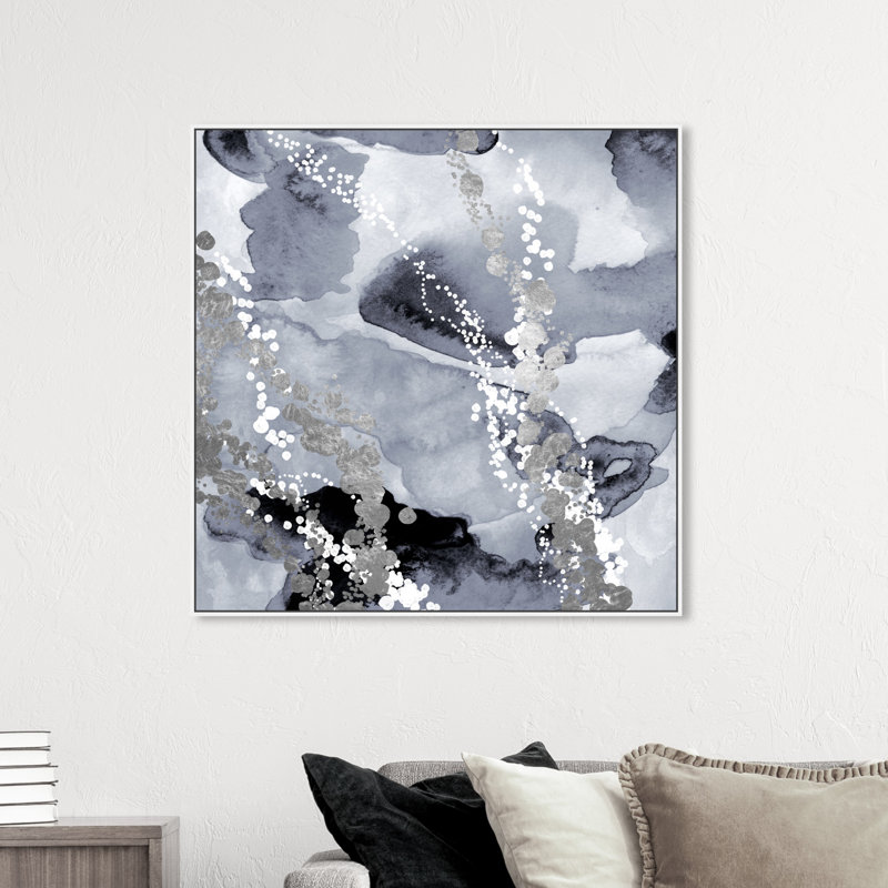 «Even More Love Silver», reproduction d'impression sur toile tendue, H 20 po x l 20 po, Cadre flottant blanc
