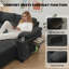 Canapé-lit modulaire de 95 po avec lit escamotable, canapé convertible en forme de L avec méridienne réversible, ports USB, porte-gobelets et table d'appoint pour salon, appartement-1065954709