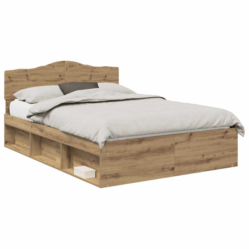 Solid Wood Bed, Kingsize (5'), Artisian Oak