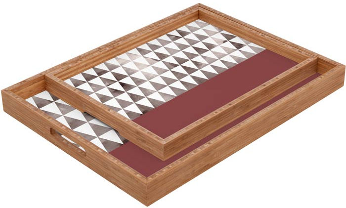 Plateau de table repose-pieds/basse terrey triangles, H 1,75 po x l 18 po x P 14 po