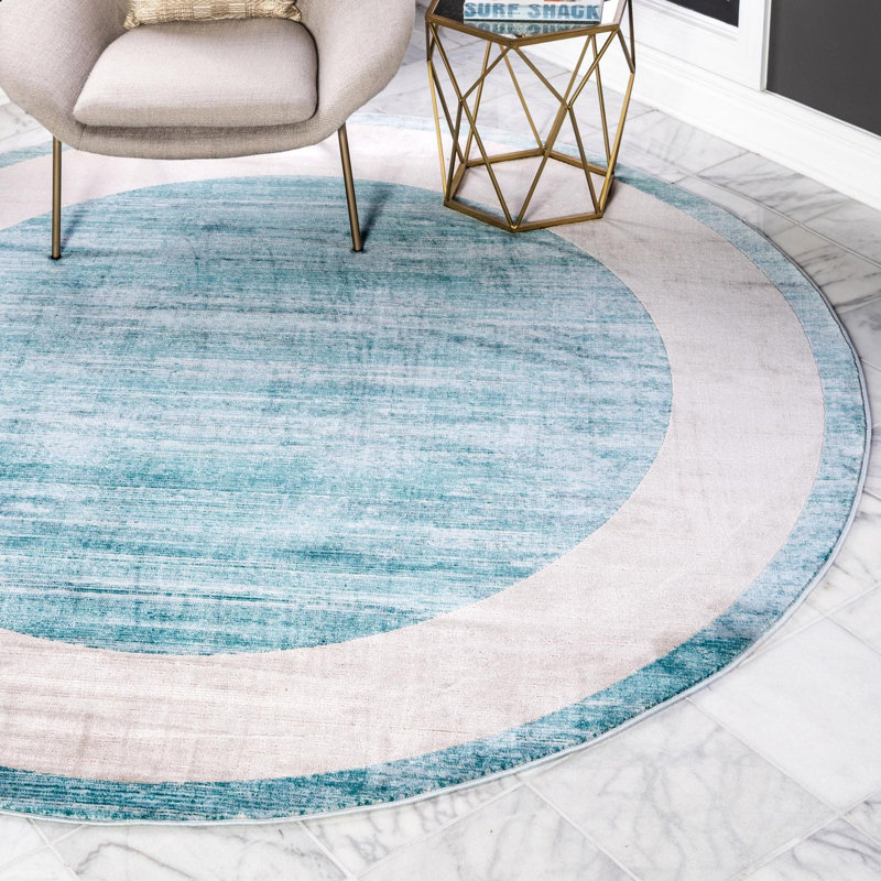 Geometric Indoor Rug, Round 6'1"