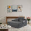 Fauteuil convertible multifonctionnel en tissu gris avec porte-gobelet en tissu pour le salon de la chambre à coucher-1289574283