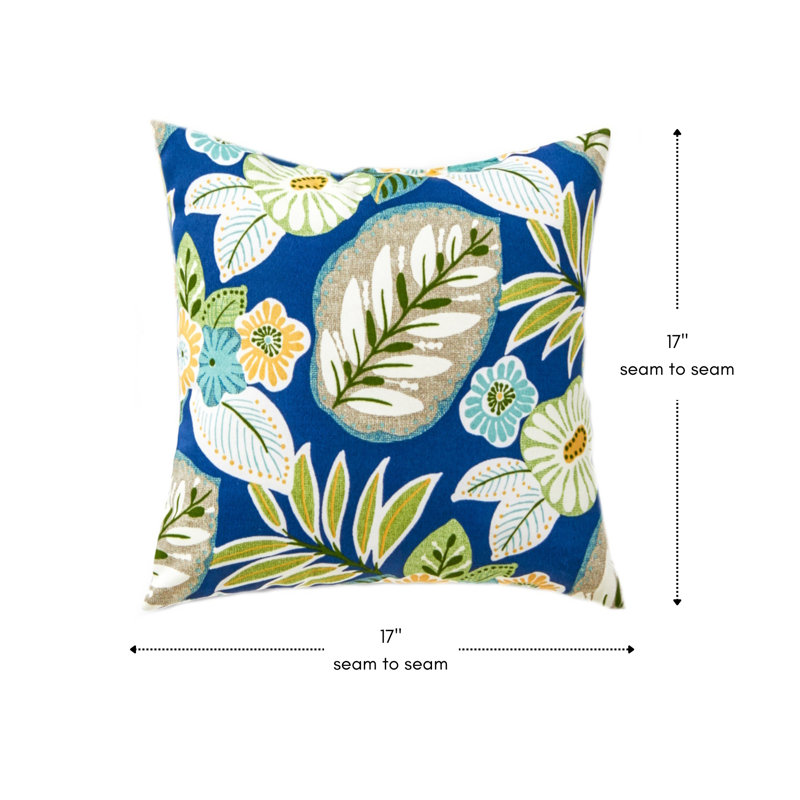 Covington Outdoor Square Pillow Cover & Insert, Marlow Blue Floral