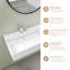 Lavabo de salle de bain rectangulaire en pierre 36 po avec trou pour robinet 36 po