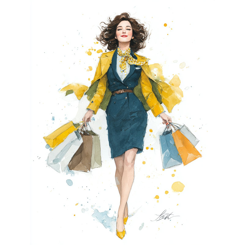 «Joyful Stroll», art mural sur toile tendue