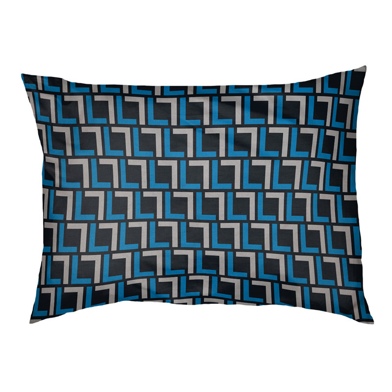 Coussin pour chien Brossard, Petit (l 28 po x P 18 po x H 4 po), Noir / bleu Carolina / argent