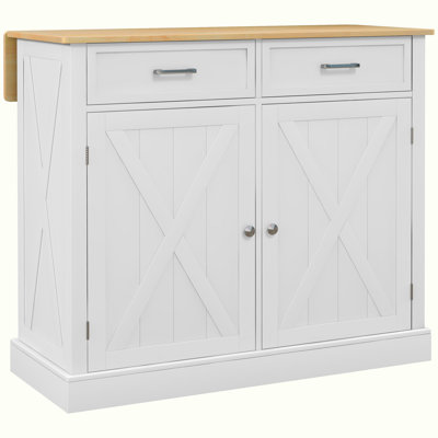 Rolling Kitchen Island with Drop Leaf Wood Breakfast Bar -  Gracie Oaks, 5EB5AD7E4DA24F0A9605561089160764