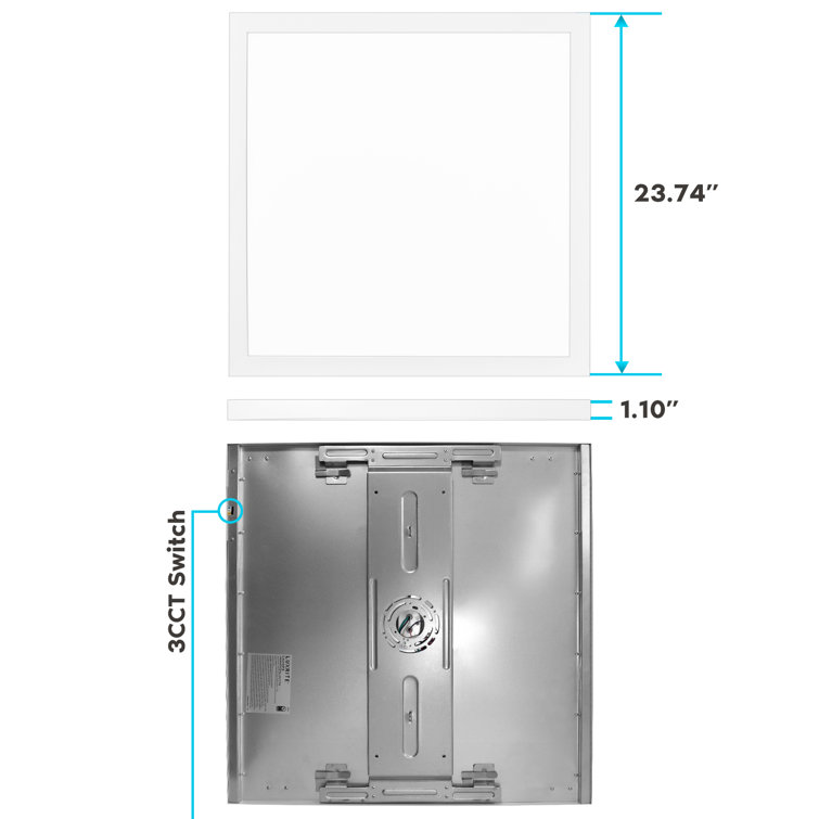 Ebern Designs 1x4 FT Surface Mount LED Flat Panel 3 Color Selectable 4000Lm 0-10V Dim 120-277V