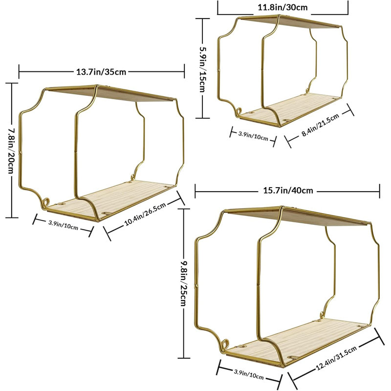 Makyiah 3 Piece Floating Shelf