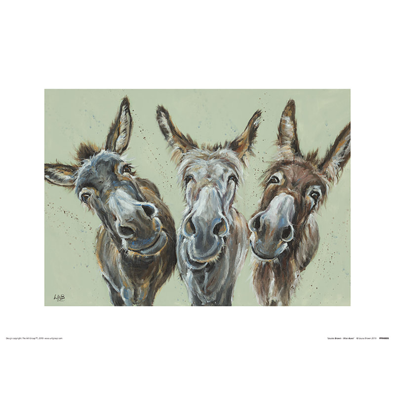 Wise Asses by Louise Brown - No Frame Painting, 30 cm H x 40 cm W