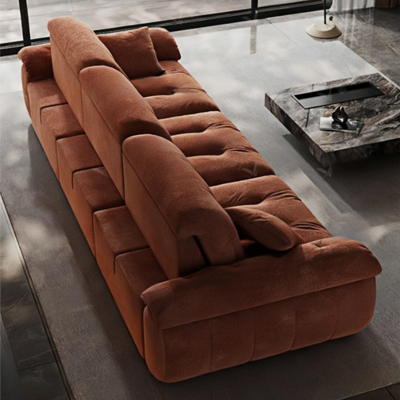 Adjustable High-back Straight-row Fabric Sofa
