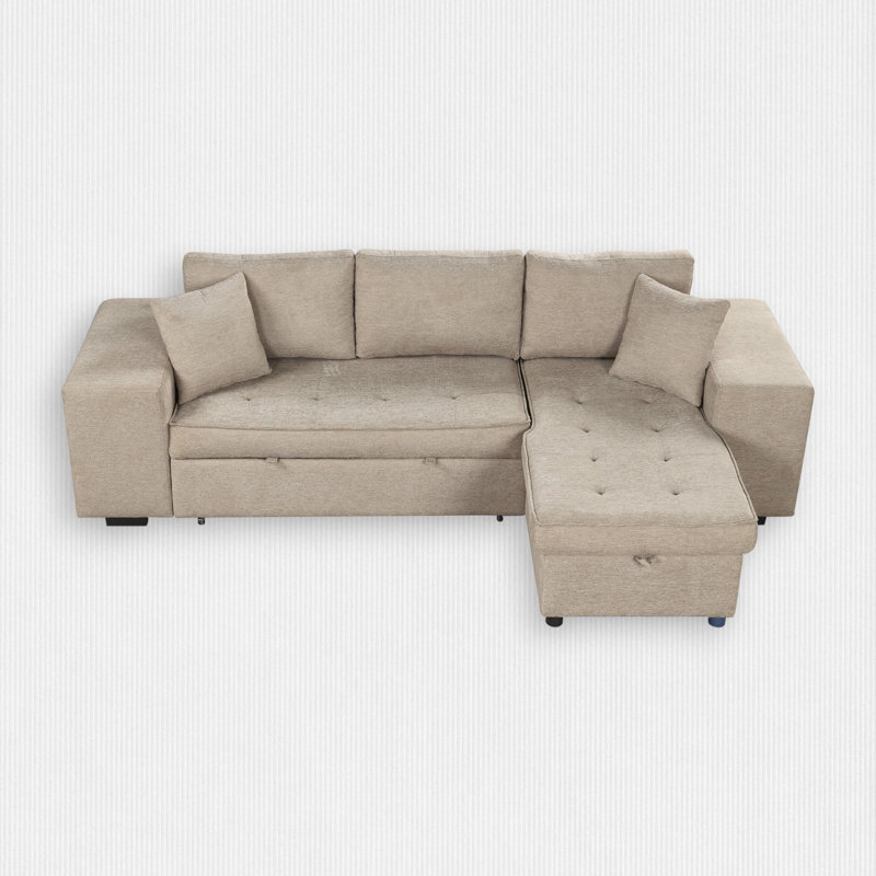 Canapé modulaire 2 pièces rembourré, Chenille crème