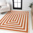 Isibeal Modern Classic Mitre Stripe Terracotta/Ivory Rug-1931684836