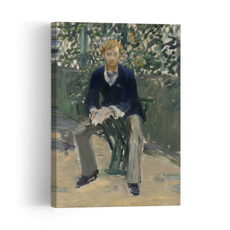 George Moore dans le jardin de l'artiste, vers 1879. Portrait abstrait contemporain. Estampe murale., H 48 po x l 32 po