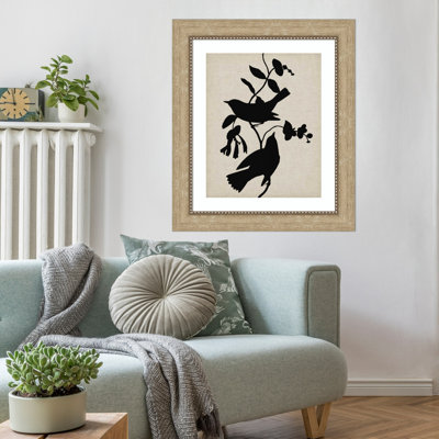 «Audubon Silhouette No. 4» par Vision Studio, impression sur bois encadrée