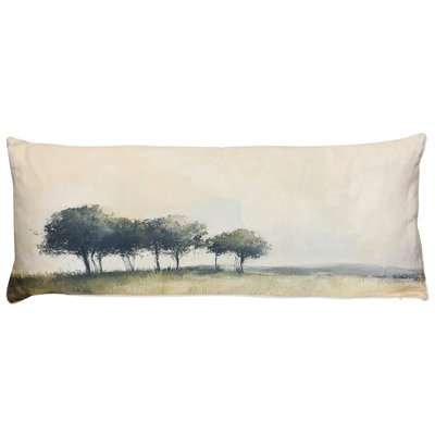 Tamara Day for StyleCraft Quiet Meadow Tree Line Lumbar Pillow - Multicolor - 36" x 14"