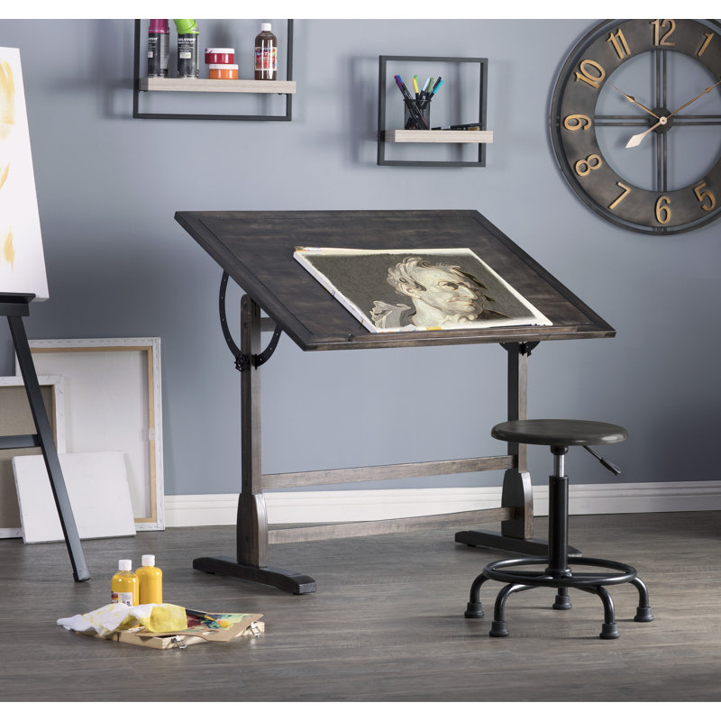 Table à dessin Gumesindo, H 36 po x l 42 po x P 30 po, Noir patiné