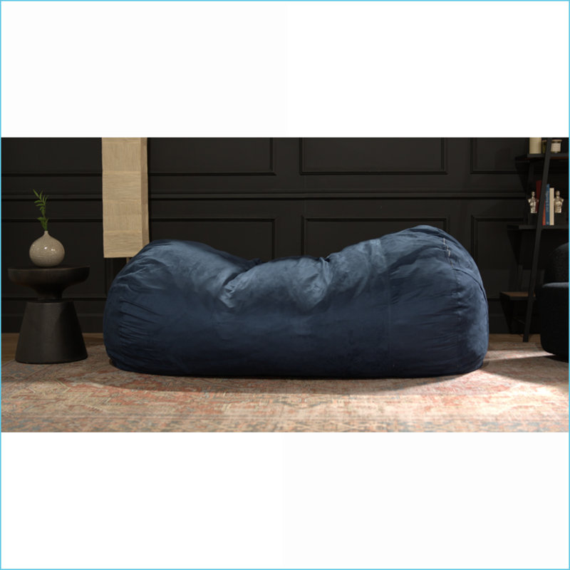 Fauteuil à billes cylindrique pour adultes 6,5 pi Marlin - Suède doux, bleu minuit | Bleu uni | Courbé
