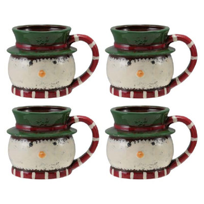 Artisan Dolomite Snowman Mug in Festive