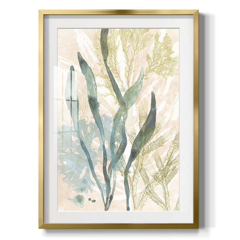 Blush Abstract IV, reproduction encadrée, Papier avec cadre doré, Blanc
