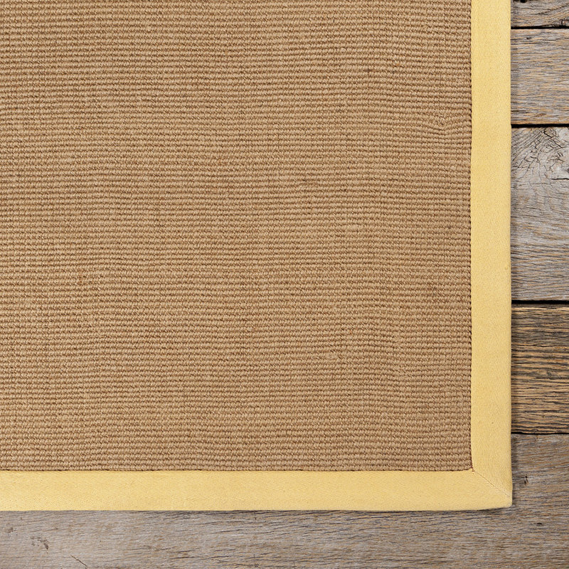 Tapis jaune et brun en jute et sisal tissé à la main Wroblewski, Brun/jaune, Rectangle de 5 pi x 8 pi
