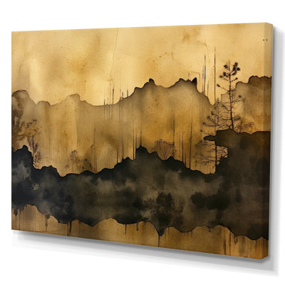 «Brown and Black Abstract Fluidité», reproduction sur toile