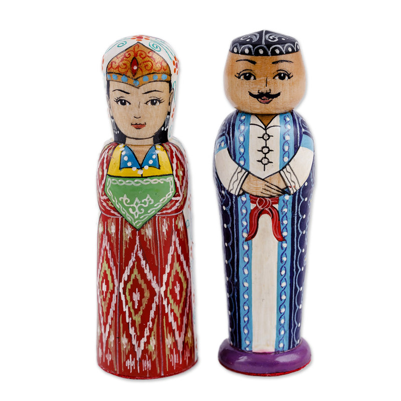 Novica Handmade Splendorous Marriage Wood Figurines (Set Of 2)
