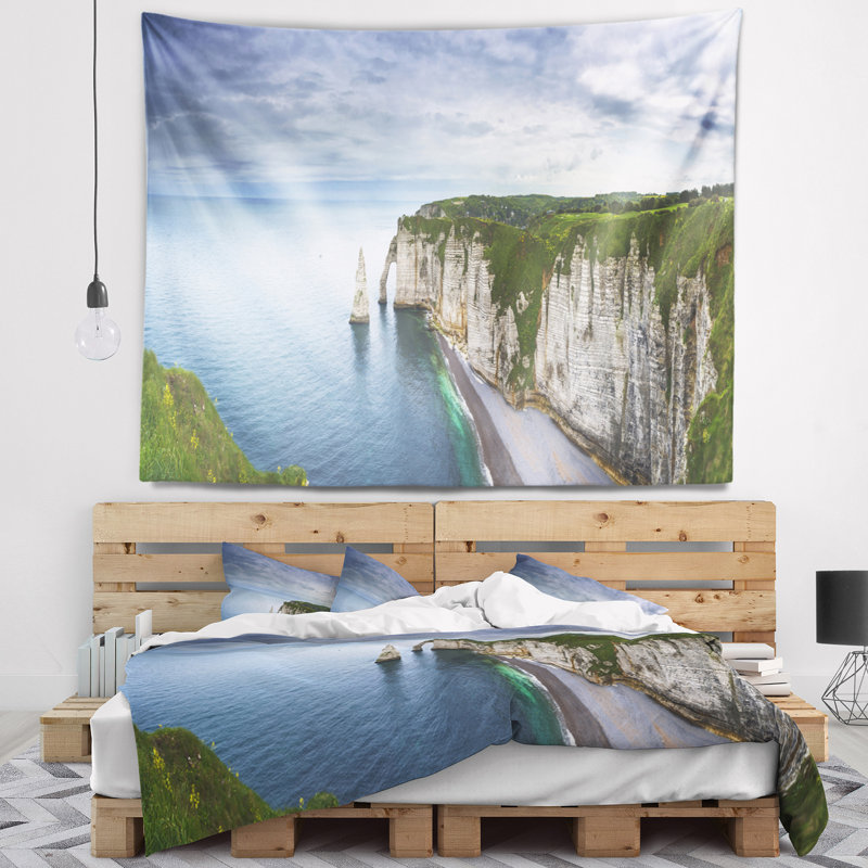 Tapisserie plage Etretat Aval, H 32 po x l 39 po