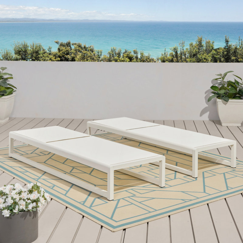 Outdoor Versatile Aluminum Chaise Lounge Set For Relaxation And Comfort, 2Pcs, Gray