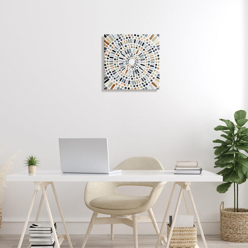 «Bold Rustic Abstract Mosaic Abstract» par Victoria Barnes - impression, Toile tendue, H 17 po x l 17 po x P 1,5 po