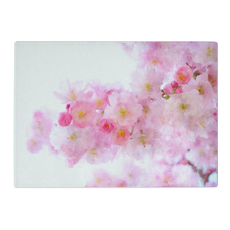 Cherry Blossom Flowers Vol.11 Painting Chopping Board, 0.4cm H x 28.5cm W x 39cm L