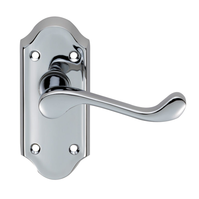 Ashtead Latch Door Handle, Polished Chrome