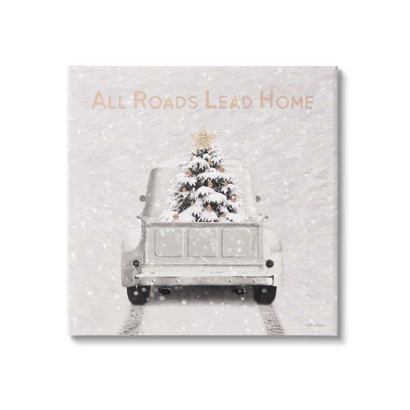 «All Roads plomb home» par Lori Deiter - peinture sur toile tendue, H 17 po x l 17 po x P 1,5 po