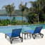 Chaise longue d'extérieur en métal avec table Inshore-97018270