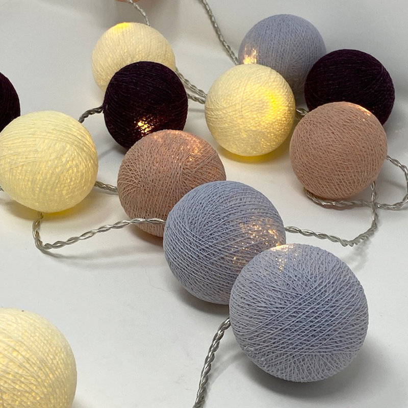 Misti LED Cotton Ball String Light, 30 Lamps - 8 Metre Long