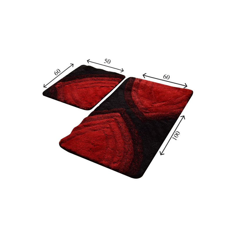 Ensemble de tapis de bain en acrylique (2 pièces) antibactérien et antidérapant, 19,7 po x 23,6 po et 23,6 po x 39,4 po | 100% acrylique, hauteur des poils: 0,7 à 1,2 po | Lavable à la machine, doux et durable pour le décor de votre salle de bain