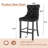 Velvet Upholstered Bar Stool with Button Tufted Back (Set of 4)-971639511