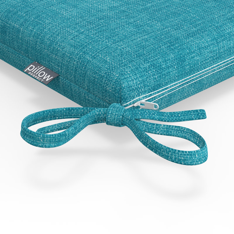 Coussin de chaise à dossier divisé 1 pièce intérieur / extérieur avec attaches Latitude Run®, Bleu clair