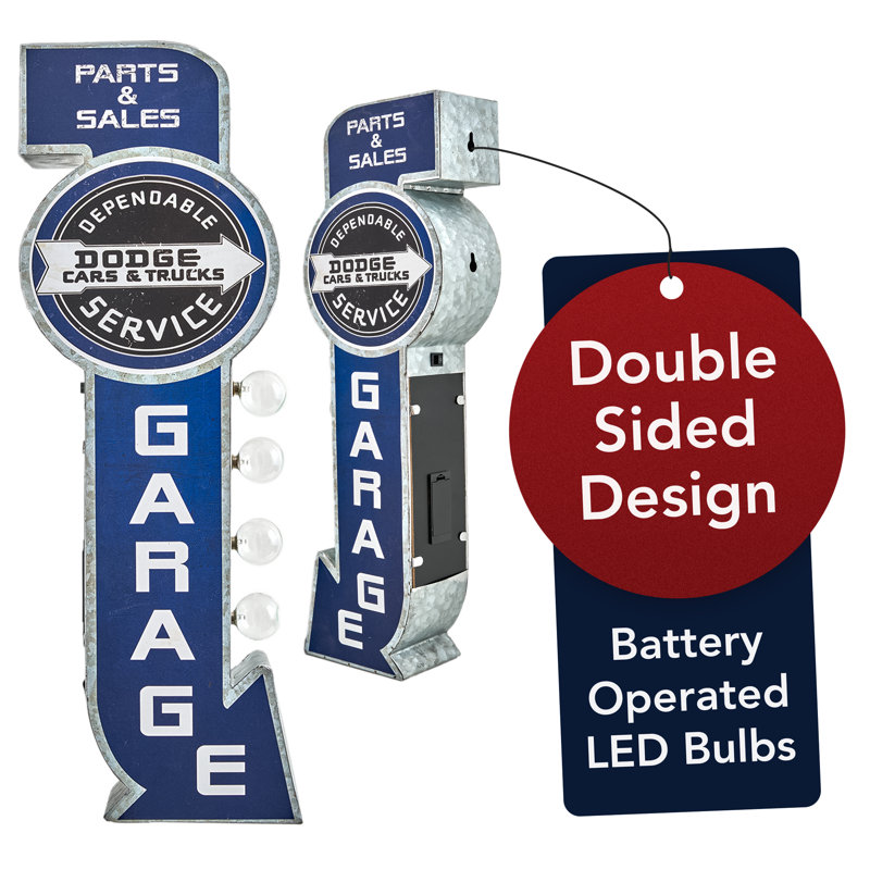 Enseigne lumineuse Dodge Cars and Camions