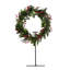 Pine and Holly Wreath on Candle Stand-851499411