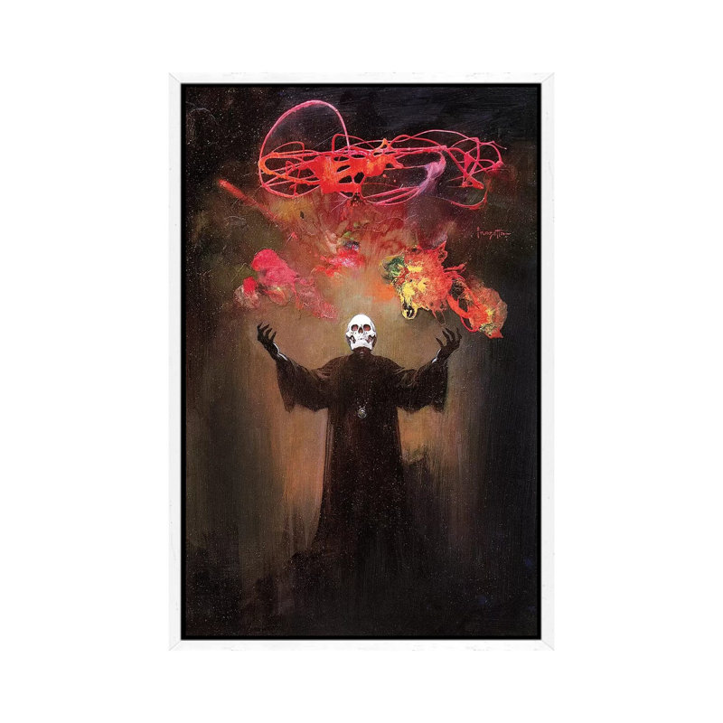Devils Generation by Frank Frazetta - Print on Canvas, White Framed Canvas, 66.04 cm H x 45.72 cm W
