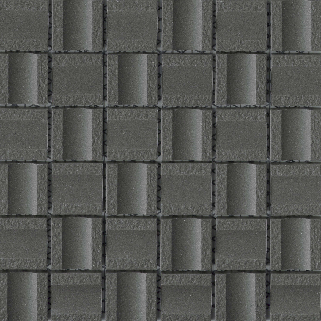 Modan Black 12 in. x 12 in. Matte Porcelain Wall Tile (13.29 sq. ft./Case) Emser Tile