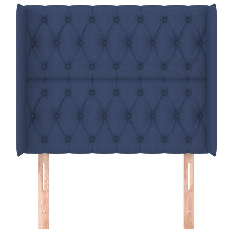 Headboard, 128cm H x 103cm W x 16cm D, Blue Fabric