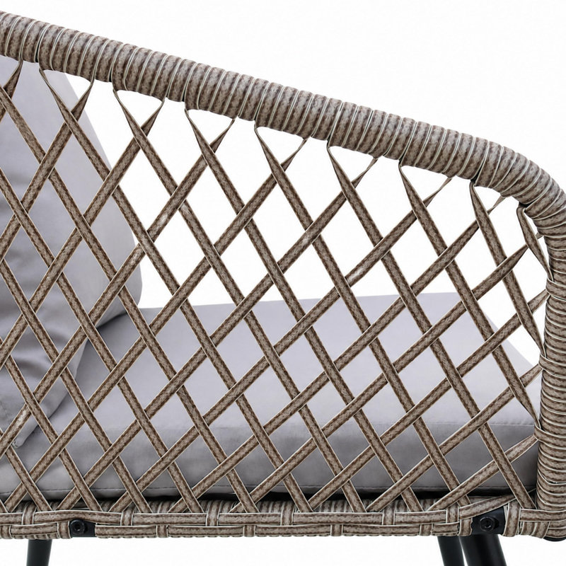 2-Person Outdoor Patio Bistro Set, Gray, Gray