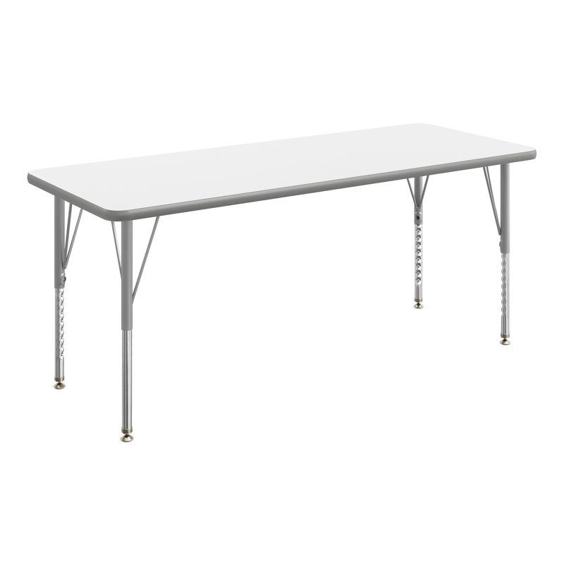 Table d'activité commerciale à hauteur ajustable rectangulaire avec pieds courts, Chêne / noir